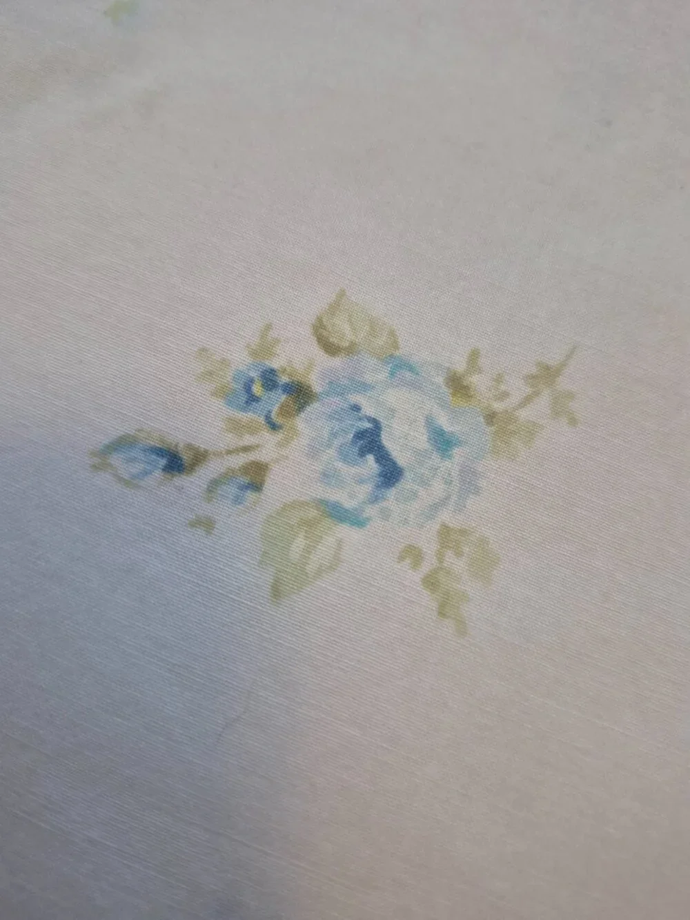 Cottagecore Top Flat Sheet Full Size Delicate Blue Floral